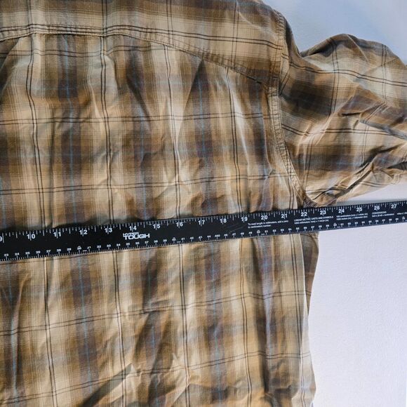 Orvis Trout Bum Shirt Men's Large Brown Plaid Button Down Long Sleeve - Picture 12 of 16